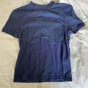 Topshop mock neck mockneck shirt sheer mesh cropped crop top uk 12